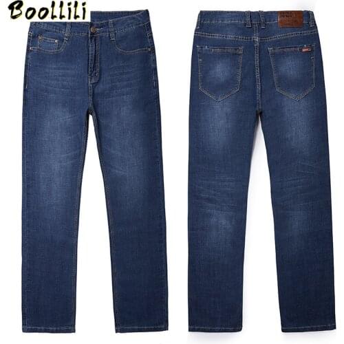 32-52 Big Size Mens Casual Jeans High Quality Cotton Straight Trousers Fashion Male Lightweight Fashion Summer Long Pants HLX154