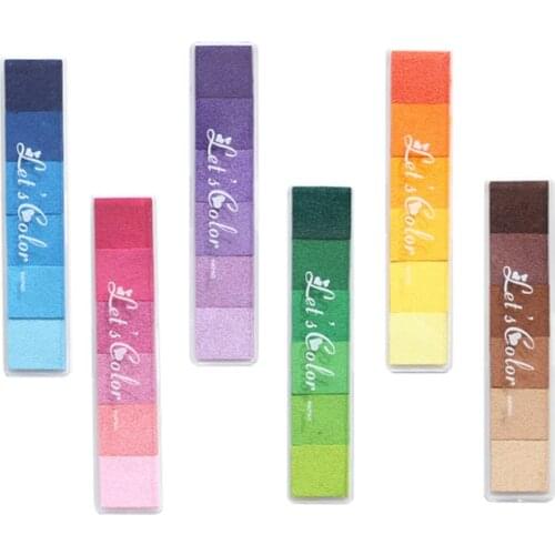 Non-Toxic Gradient Color Inkpad Rubber Stamp Oil Based Fingerprint Colorful Craft Stamp DIY Art Hand Account Scrapbooking Inkpad