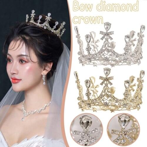 New Simple Crowns Women Girls Headpiece Wedding Crown Wedding Tiaras Hair Accessories for Prom Birthday Costume Party BH