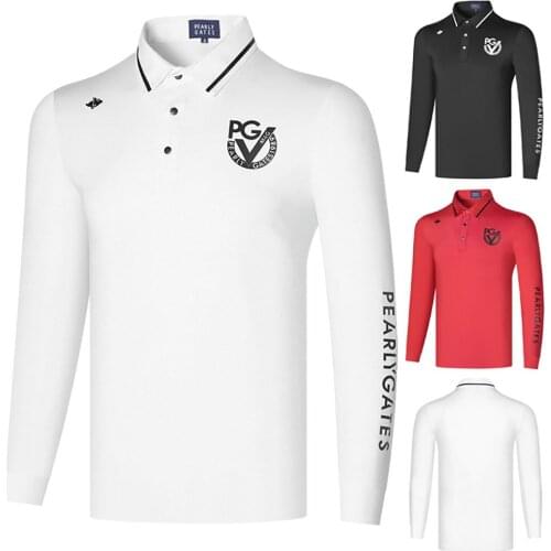 Autumn and Winter Golf Clothing Mens Long-Sleeved Leisure Sports Outdoor Breathable Moisture Wicking Polo High-Quality T-Shirt