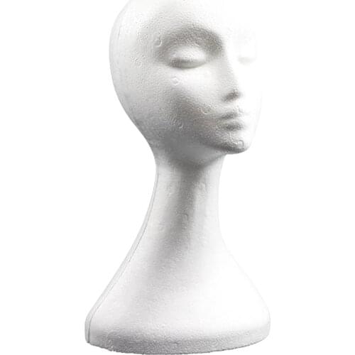 STYROFOAM FOAM MANNEQUIN WIG HEAD DISPLAY HAT WIG HOLDER WHITE FOAM HEAD