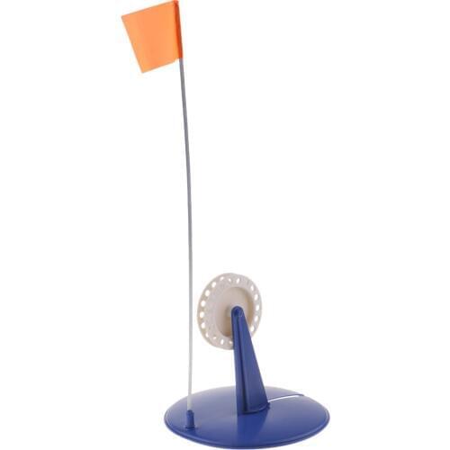 Sturdy ABS Ice Fishing Rod Round Tip-Up with Orange Flag Winter Fishing Ice Fishing Tackle Accessories