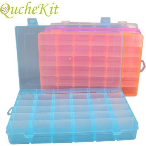 36 Grid Adjustable Plastic Storage Box Transparent Jewelry Box Earring Bead Screw Holder Case Sewing Storage Organizer Container