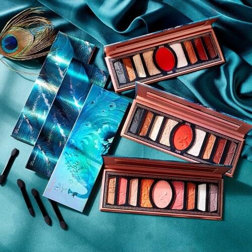 Hundred Birds and Phoenix Embossed Eye Shadow Palette Carved Make-up Palette Pigmented Powder Shimmer EyeShadow Cosmetic Eyes