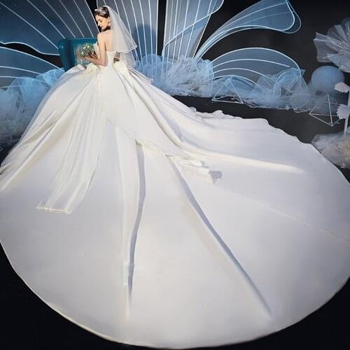 Best France Satin Gorgeous Ball Gown Wedding Dress Plus Size Alibaba China Vestido De Casamento Elegant Bridal Dresses China