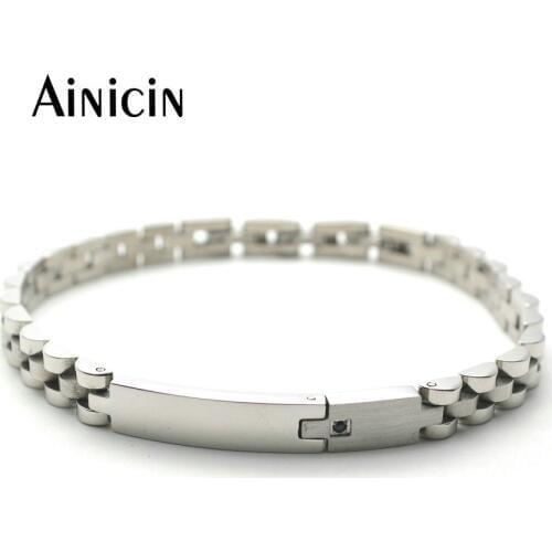 Luxury Mens Stainless Steel Bracelets Black CZ Stone Setting 7.5'' ~ 8.5'' Adjustable Bangles Birthday Gift Jewelry