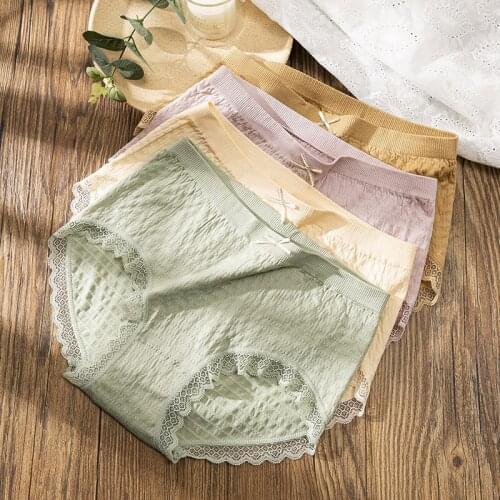 Sexy Underwear Women Seamless Modal Panties Women Mid-rise Cotton Briefs Antibacterial Lingerie Korean Style Plus Size Femme