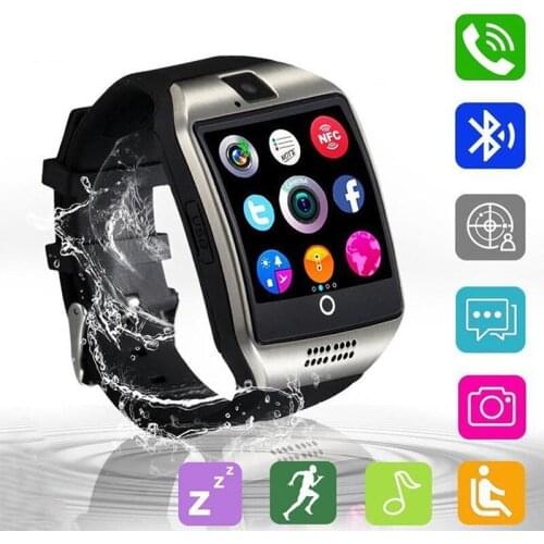 2021 Digital Touch Screen Smart Watch Men Women With Camera Bluetooth Fashion WristWatch SIM Card For Ios Android Bracelet Q18