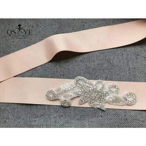 QSYYE Rhinestone Bridal Belt Wedding Crystal Diamond Wedding Accessories Belt Sash for Wedding Dress DIY Champagne Bridal Belt
