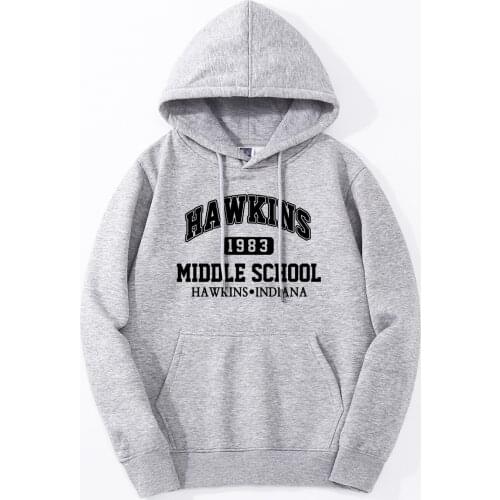 TV Show Stranger Things HAWKINS Men Hoodie Spring Warm High Quality Streetwear Fitness Hip Hop Sweatshirt