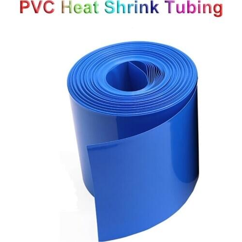 1 Meter Blue PVC heat shrinkable tube RC battery sleeve capacitor motor pipe packaging LiPO NiMH NiCd flat size 110mm-500mm