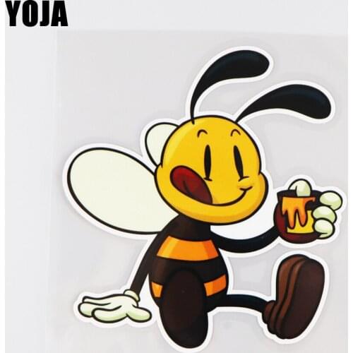 YOJA 12.7X13.8CM Animal Cute Bee Vinyl Decal Car Sticker Creative Cartoon Pattern Decoration 19A-0075