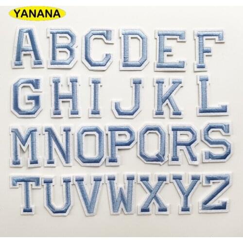 English Alphabet Letter Embroidered Iron On Patch For Clothing Badge Paste For Clothes Bag Pant DIY