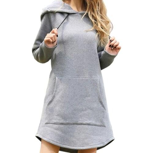 Women Harajuku Hoodie Europe America New Plus Size Fleece Long Solid Fashion Winter Lady Sweatshirt Long Sleeve Pullover Female