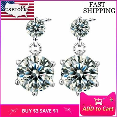 US STOCK 40%off Earings Crystal Flower Round Rhinestone Wedding Stud Earrings for Women Earring Fashion Jewelry Uloveido Y044
