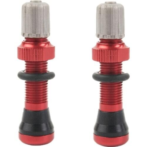 1 Pair 40mm Tubeless Air Valve for Road Bike & MTB Tubeless Valve Stem Universal Schrader 10mm Base