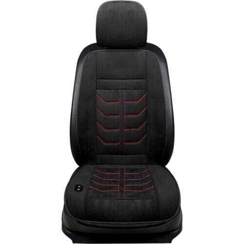 1pc Universal Car Single Front Seat Heated Cover Heater Warmer Pad Soft Plush Black