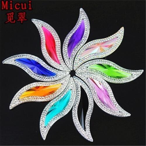 Micui 10pcs Big S Shape 15*50mm Sew On Crystals And Stones Rhinestones Flatback Hand Sewing Resin Rhinestones Gem Stones MC558