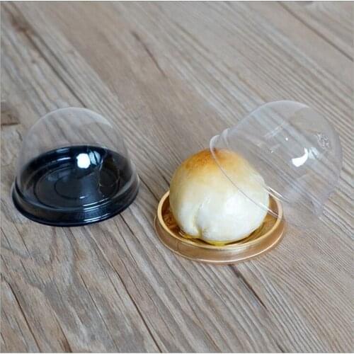 12pc=6 sets Mini Size Plastic Cupcake Case Cake Packaging Box Dome Favor Container Cake Box Wedding Favors Boxes Supplies