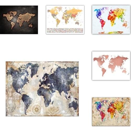 16 styles Abstract Watercolor World Map Canvas Painting Nordic Posters Prints Wall Art Canvas Paintings Living Room Wall Decor