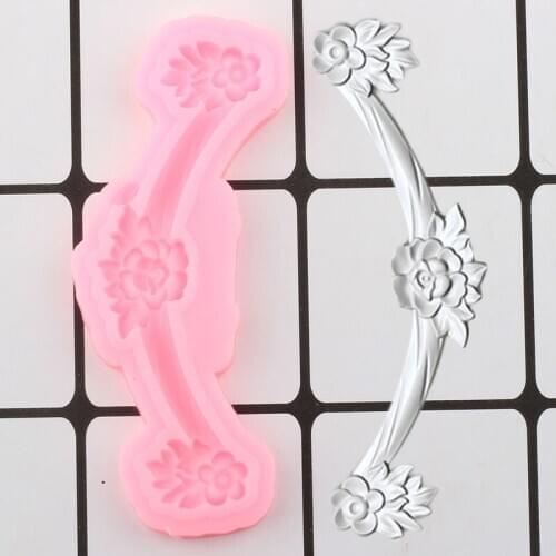 3D Flower Relief Cake Border Fondant Mould Cake Decorating Tools Cupcake Topper Silicone Mold Wedding Candy Clay Chocolate Molds