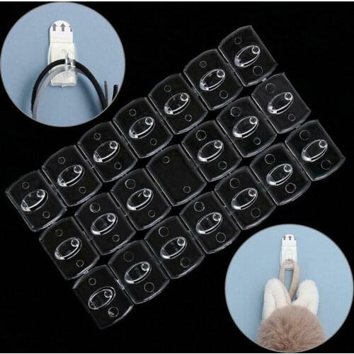 6/20PCS Wall Removable Hooks Transparent Strong Seemless Cable Clamp Adhesive Hook Bathroom Kitchen Towel Rack Key Hanger