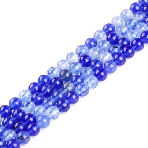 Natural blue watermelon stone DIY jewelry beaded jewelry accessories semi - finished products
