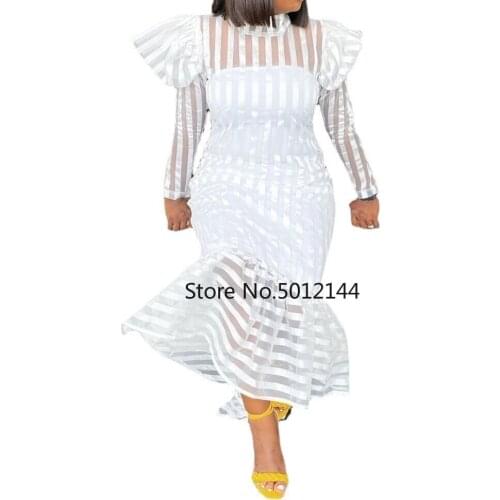 White African Dresses for Women Summer 2021 New African Women Long Sleeve Dress African Clothes Women