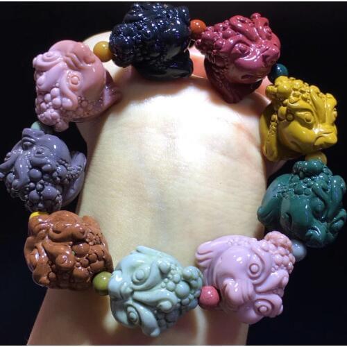 Free Shipping AAAA Natural Alashan agate Multi-Color Bracelet 24*20*20mm