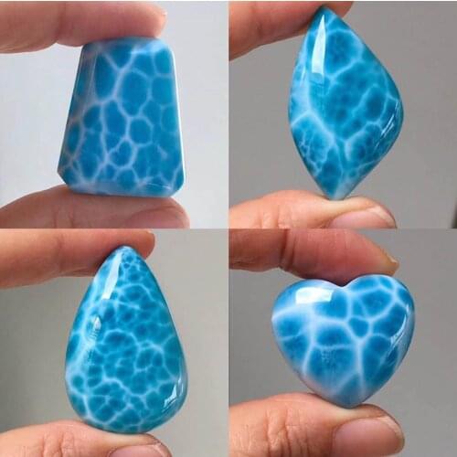 One piece AAA LOOSE BEADS Larimar blue heart/drop/square 20-25mm Wholesale for DIY Jewelry Necklace