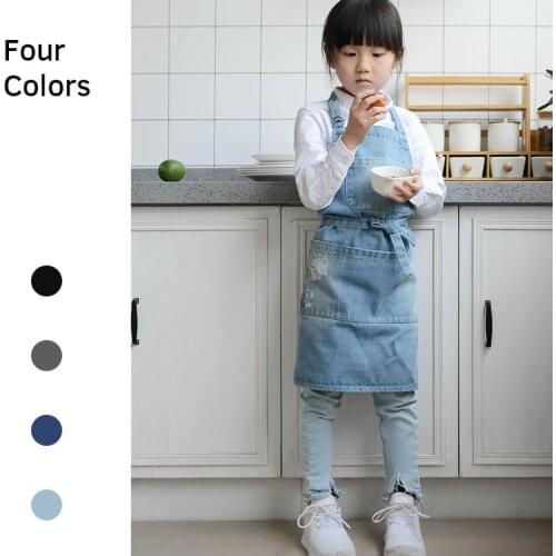 Children aprons childrens Denim aprons canvas denim aprons cotton art aprons personal aprons kawaii apron kids kitchen