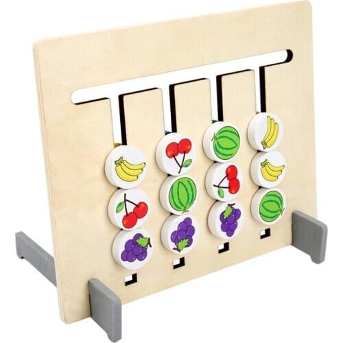 Montessori Toy Colors and Fruits Double Sided Matching Game Logical Reasoning Training Kids Educational Toys Children Wooden Toy