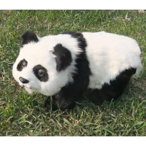 Big simulation standing panda toy polyethylene&fur white&black panda doll gift about 38x22cm 2457