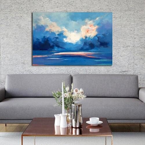 90*60cm Abstract Clouds Decorative Picture Modern Wall Art Poster Colorful Canvas Painting Bathroom Living Room Home Decor