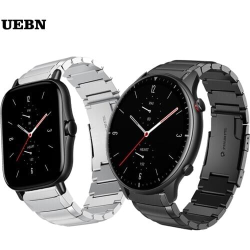 UEBN Metal Stainless steel Band For Huami Amazfit GTS 2 Strap Amazfit GTR 2 Bip S WristBand Bracelet Accessories watchbands