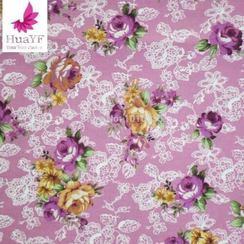 New arrive 150cm wide Rose Bush Floral Flowers 100% Cotton Poplin Fabric Vintage shabby chic rose Dress Shirt Cloth