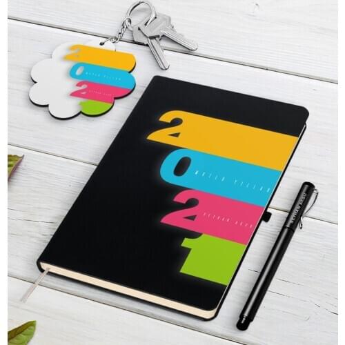 Personalized 2021 Happy birthday Black Notebook Pen and Keychain Gift Seti-12 Reliable Quality Cost-Effective New Year Gift