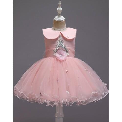 Baby girl dress baby girl baptism party dress sweet applique mesh princess dress toddler girl dress flower girl dress prom dress