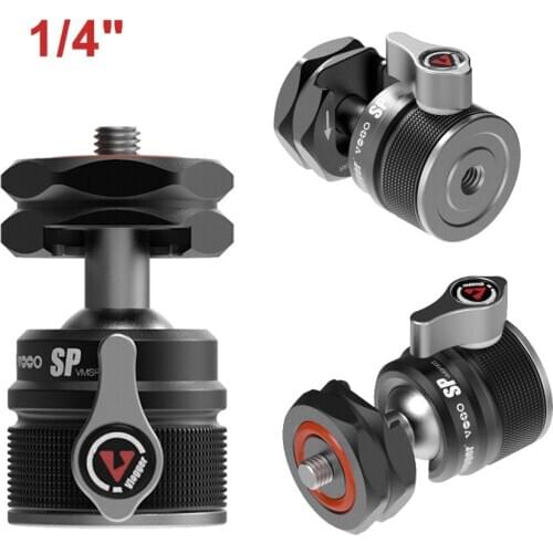 Vlogger Tripod Ball head cold shoe Panoramic Heads with 1/4" screw Monitor Bracket Stand Holder for LED Video Lights Microphone