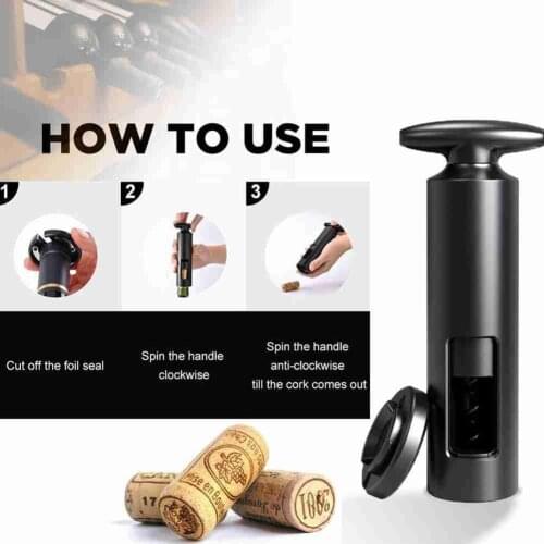 Corkscrew Wine Jar Opener Home Kitchen Bottle Can Opener Tool Self-Pull Hand Rotating Portable Hotel Bar Accessories
