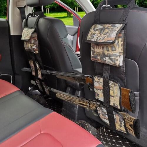 Vehicle Front Seat Storage Gun sling Bag Back Seat Hanging Rifle Rack Case Gun Organizer Holder With Pockets