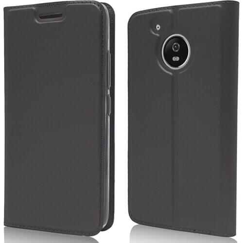Ultra Slim Magnetic Case For Moto G5 Flip Stand Cover with card slots Fundas Protective Shell