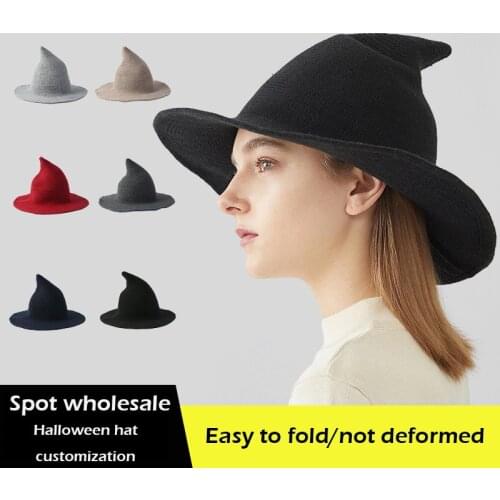 High quality Halloween Witch Hat Woolen Women Lady Made From Fashionable Sheep Wool Halloween Party hat festival party hat
