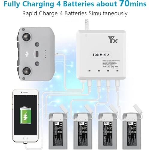 For DJI Mini 2 Charger Charge 4 batteries for 70 minutes USB port Remote control Charging for dji mavic mini 2 drone Accessories