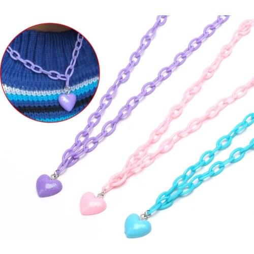 Women Hip Hop Choker Heart Pendant Clavicle Chain Acrylic Necklace Jewelry Gift