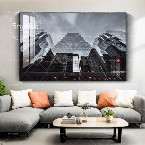 1 Pieces Hot Selling Black White New York City Landscape Wall Pictures For Living Room Home Decor Posters HD Canvas Oil Painting