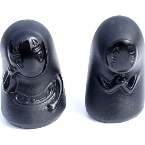 Free Shipping !!! 1 / 2 / 5 Pcs Natural Black Obsidian Crystal No Face Man For Home Ornament