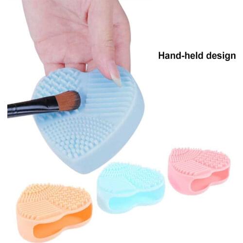 Makeup Brush Cleaner Heart Design Silicone Makeup Brush Cleaning Egg makeup Brushes Cleaning Glove 4 Colors