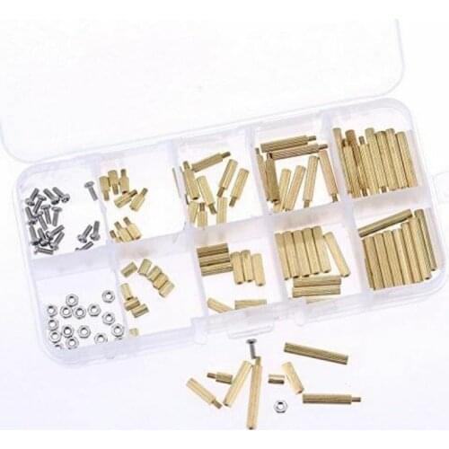120Pcs M2 Male Female Brass Spacers Standoff PCB Board Screw Nut Assortment New