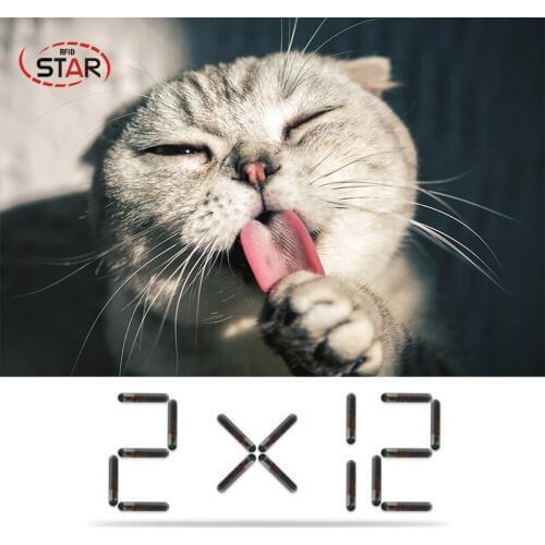 2*12mm 125Khz FDX-A T5577 ISO11784/5 Rfid Animal Microchip Pet Glass Tag 50pcs